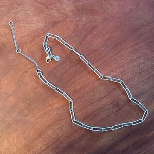 Madewell silver paperclip chain necklace